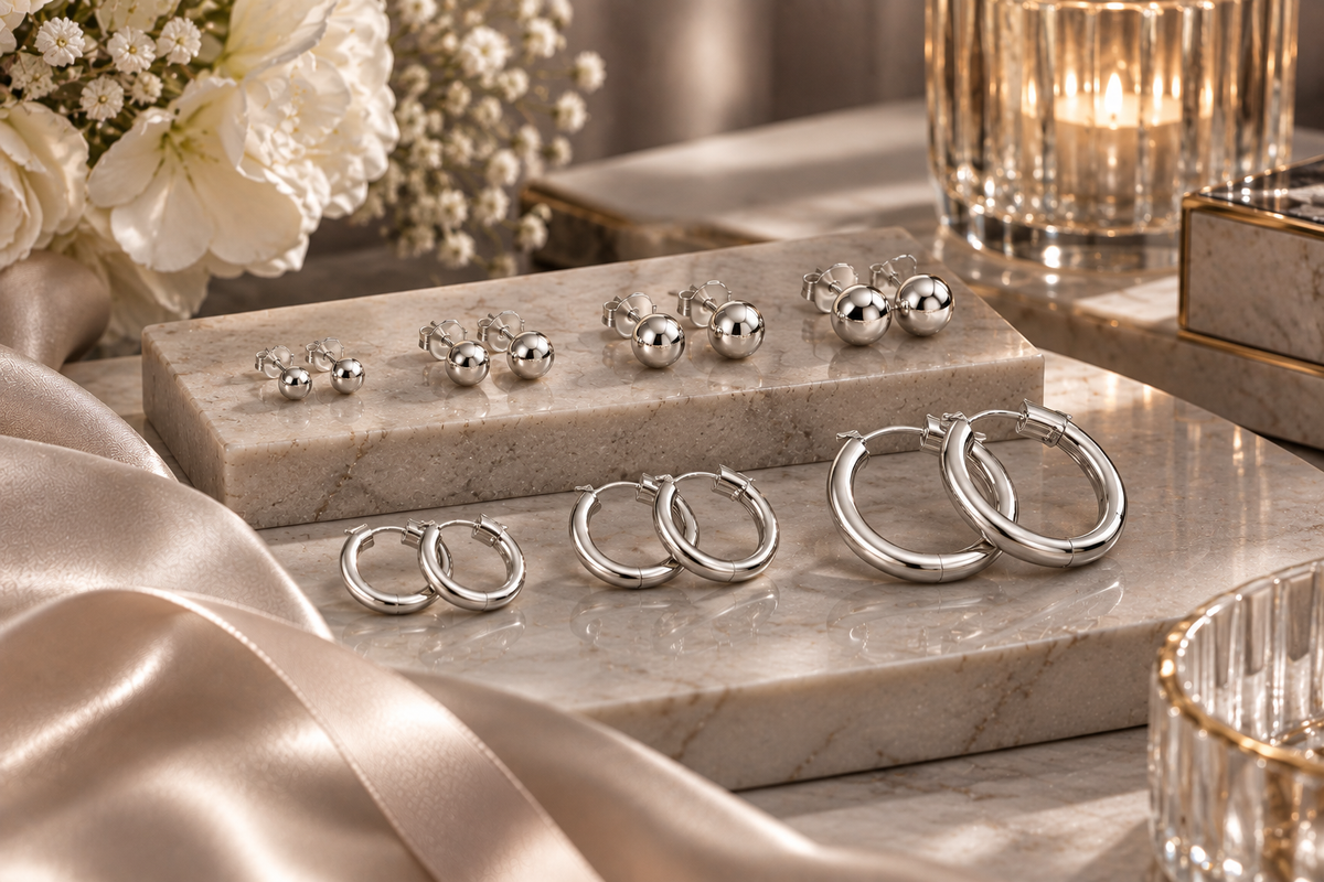 Ladies Silver Hoops & Studs