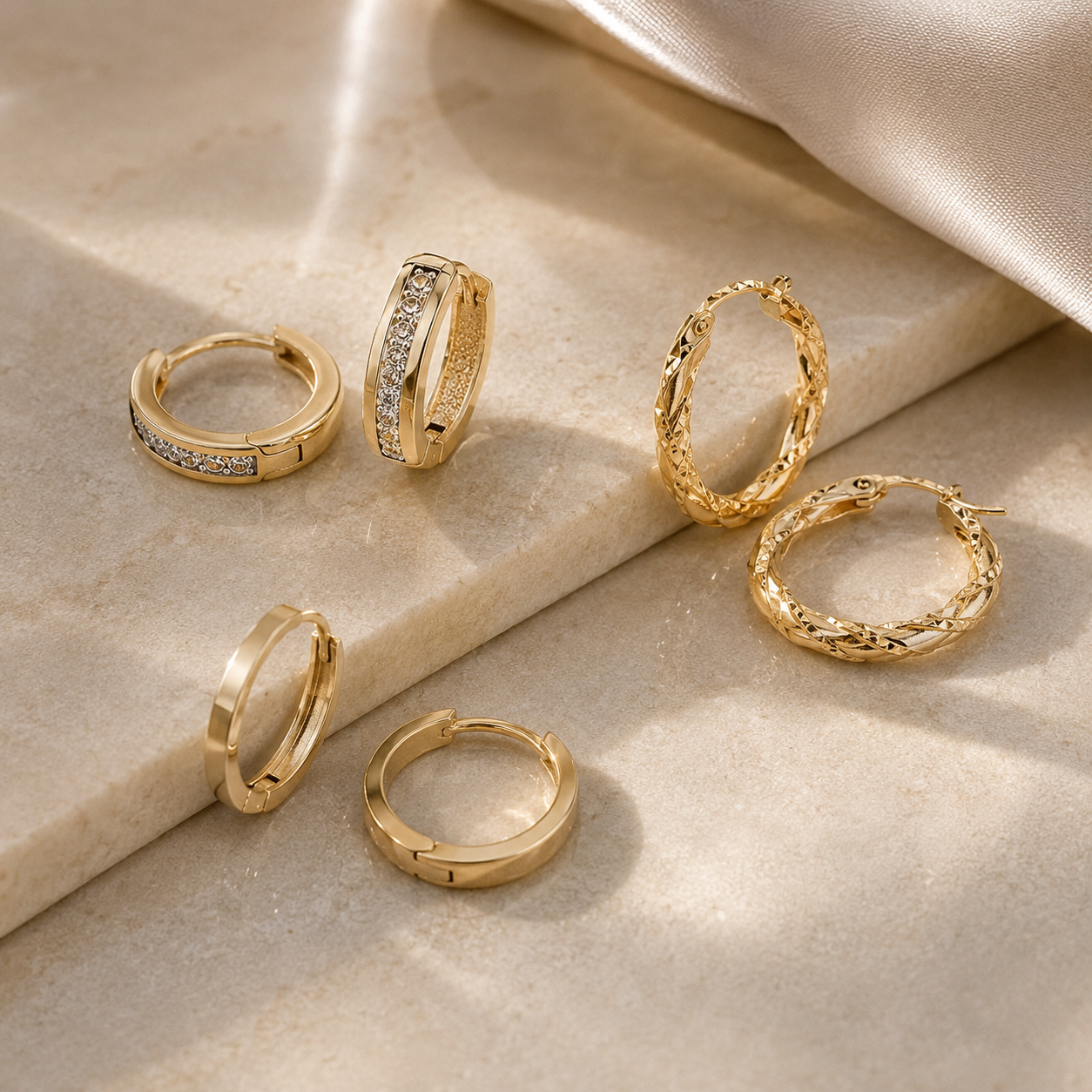 Ladies Gold Hoop Earrings