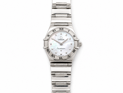 Omega Constellation Ladies Stainless Steel Watch 22mm– Mother of Pearl Dial & Box