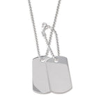 Double dog tag sterling silver necklace with polished finish